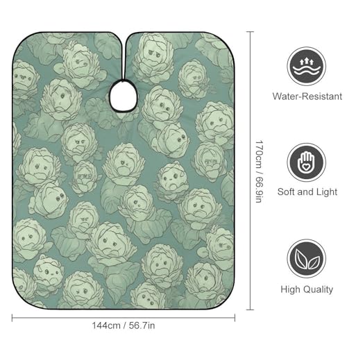 Capa para cortar cabello con patrón Cabbage ajustable miniatura 2