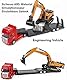 ZUKULIFE Baustellenfahrzeuge und Baustelle Bagger Flachbett LKW mit Bagger