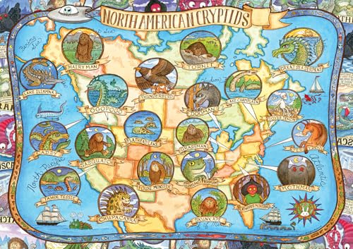Rompecabezas Buffalo Games - Criptidos de Norteamérica, 300 piezas grandes para adultos | Arte de Carrie Wagner, fabricado en EE.UU., piezas de fácil agarre, cartón reciclado, tamaño: 21 x 15 pulgadas, incluye póster, arte enmarcable, ideal como regalo miniatura 2