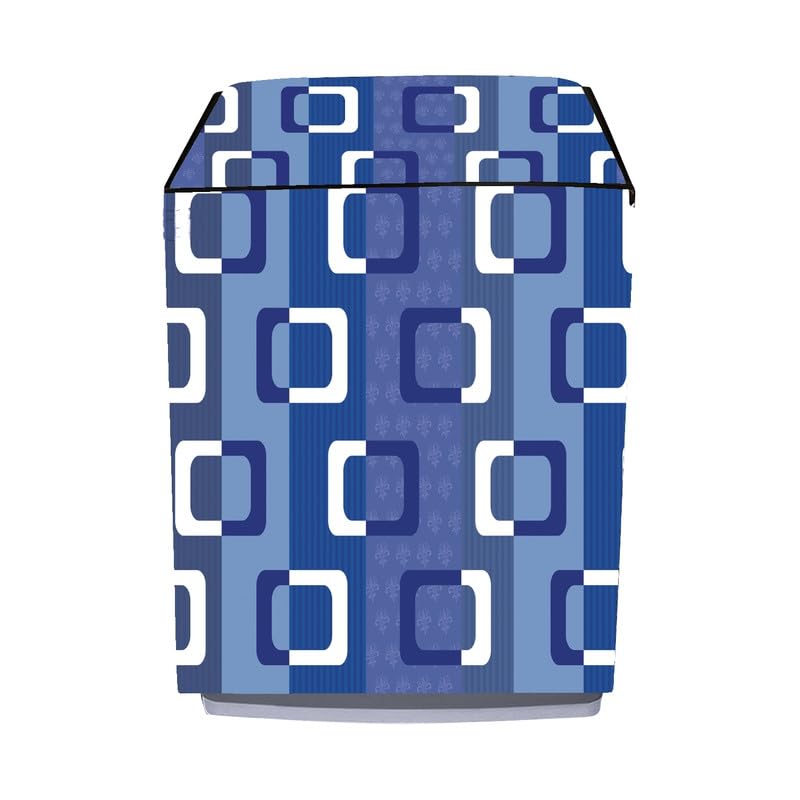 Image of Fully Automatic Top Load Washing Machine Cover Suitable For Samsung, Lg, Godrej, Whirlpool 6.5Kg, 7Kg, 7.5Kg, 8Kg, 9Kg, 10Kg, 11Kg ( 58Dx60Wx94H ), Waterproof Cover, Blue Check.