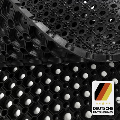 etm Profi Ringgummimatte | Gummimatte für den Eingangsbereich außen und innen | Matte mit robuster Ringgummi Struktur | Größe wählbar (100x150 cm, 23 mm)