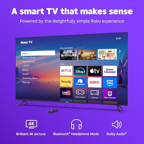 Image of Roku Smart TV - 50-Inch Select Series, 4K HDR TV - Roku TV with Roku Remote - Flat Screen LED Television with Wi-Fi for Streaming Live Local News, Sports, Family Entertainment