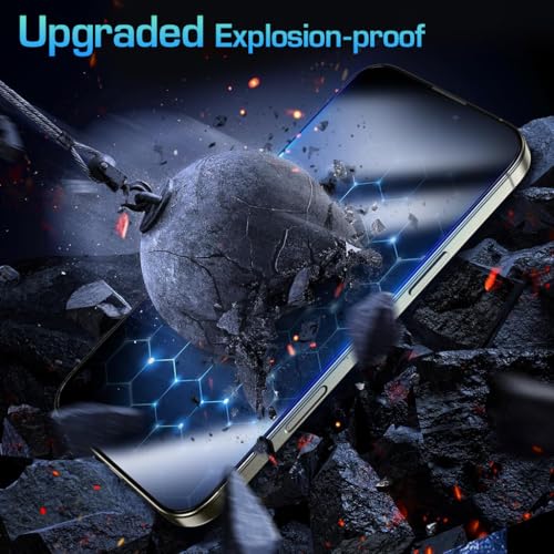Image of ZORBES 2pcs Privacy Screen Protectors for i Phone 16 Pro 6.3'' Ultra HD Tempered Glass Screen Protectors 2-Step Installation Auto-Alignment HD Screen Protector Kit with Screen Cleaning Tools