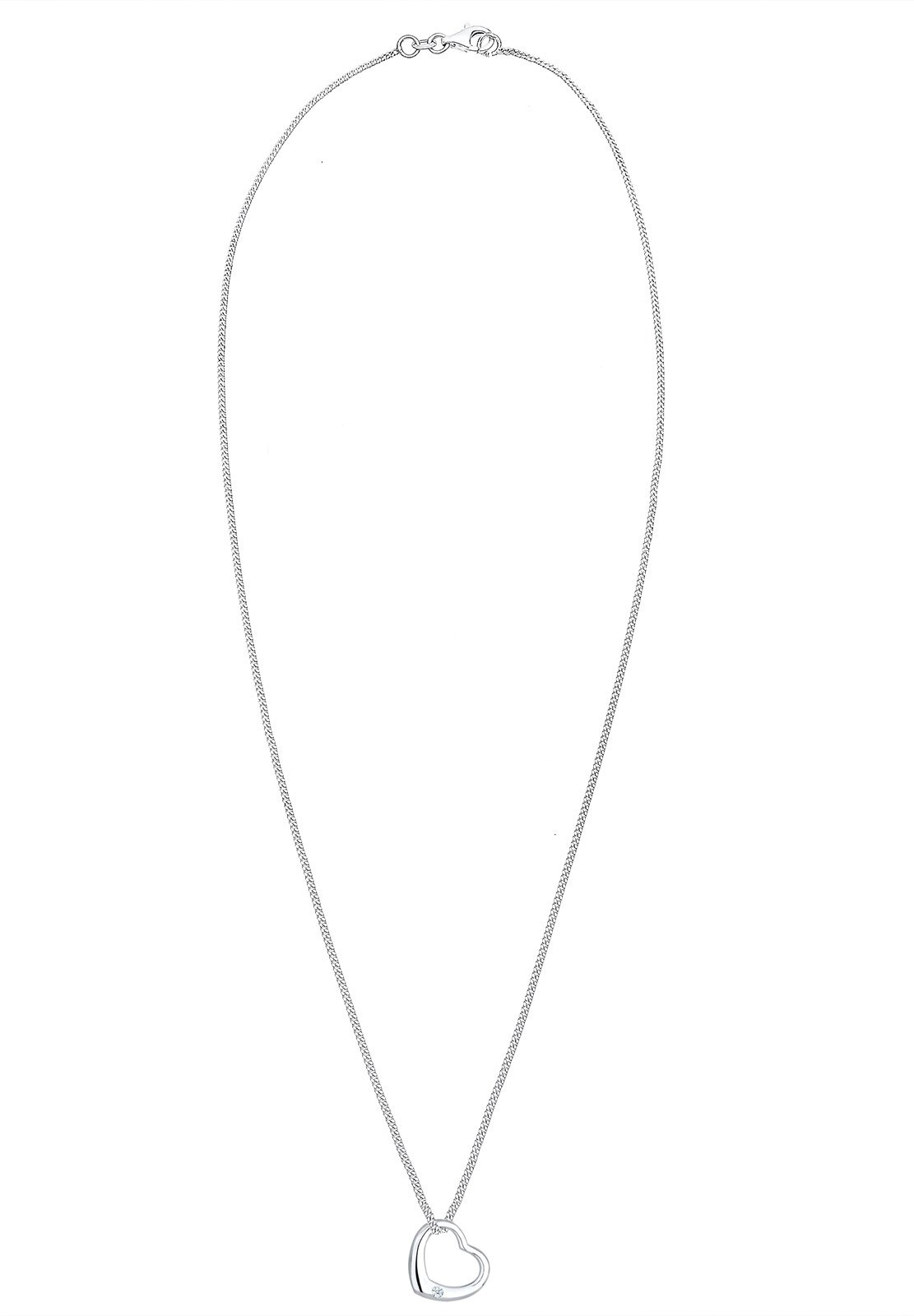 Elli DIAMONDS Halskette Damen Herz Anhänger mit Diamant (0.03 ct.) in 925 Sterling Silber