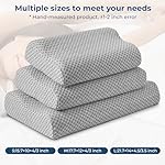Travel Pillow Memory Foam Pillows, Ergonomic Wave Cervical Neck Pillow for Neck Pain Relief, Compressible Medium Firm Side Sleeper Pillow, Ideal for Camping, Office, Home & Bed (Light Grey, S) - Image 5