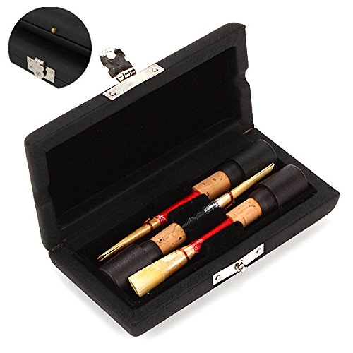 ZIJIA PU Leather Black Box Case Storage for 3pcs Oboe Reed