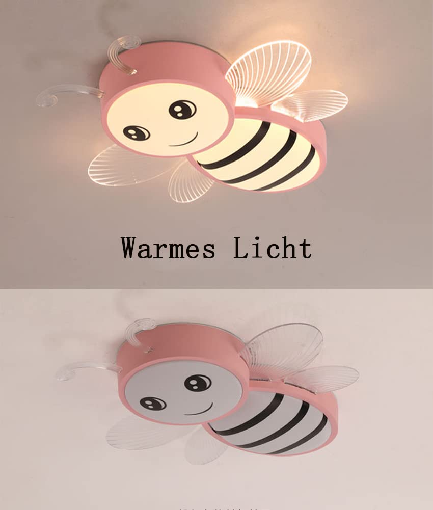 LED Deckenleuchte Dimmbar Kinderzimmer Decken Lampen, mit Fernbedienung 55W Kinderzimmerlampe Schlafzimmer Deko Decke Leuchte Jungen Mädchen Zimmer Deckenlampe Acryl-schirm Design (rosa)