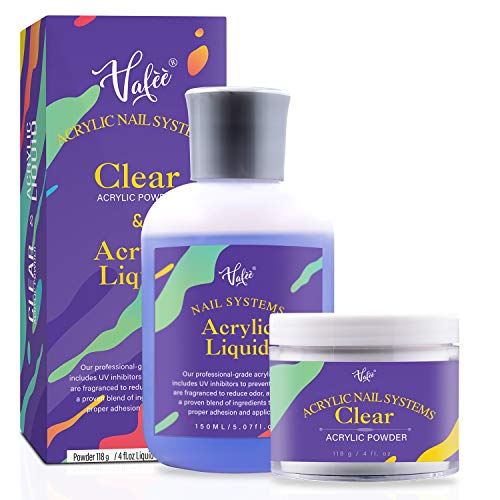 Vafee Professional Clear Acrylic Powder 4 oz with acrylic liquid 5 oz, Acrylic