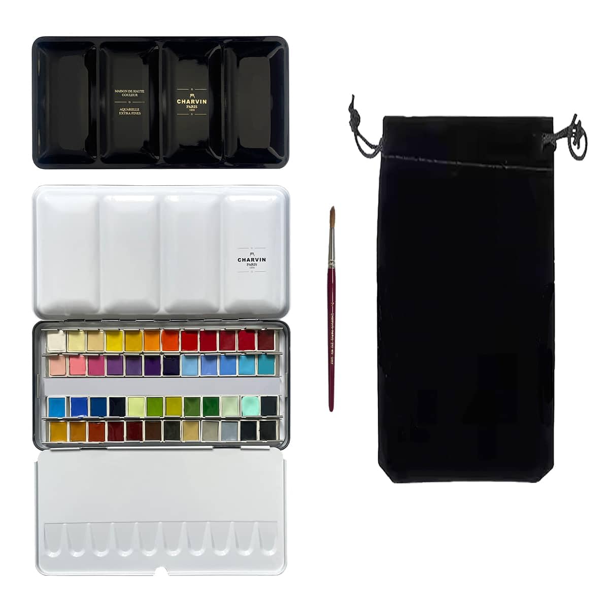 Photo 1 of Charvin Extra-Fine Watercolor Paint Set - 48 Half Pans
