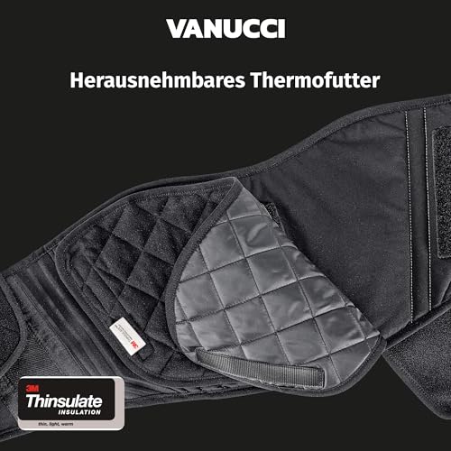 Vanucci 2-in-1 Nierengurt Motorrad Herren & Damen, Winddichter & Atmungsaktiver Motorrad Nierengurt, Herausnehmbares Thermofutter, mit Doppel-Klettverschluss, Größe L
