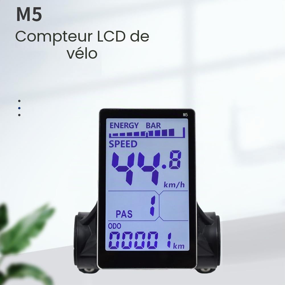 M5 Écran LCD pour vélo électrique 24 V 36 V 48 V 60 V E Scooter Pièces d'écran LCD pour VTT électrique (6 broches)
