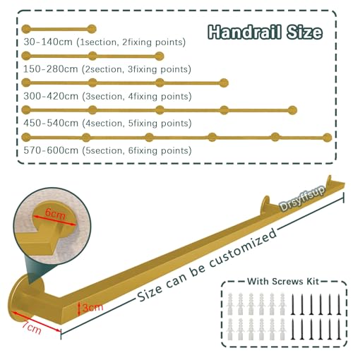Kit escalier doré de 270 cm avec rambarde métallique réglable - 4