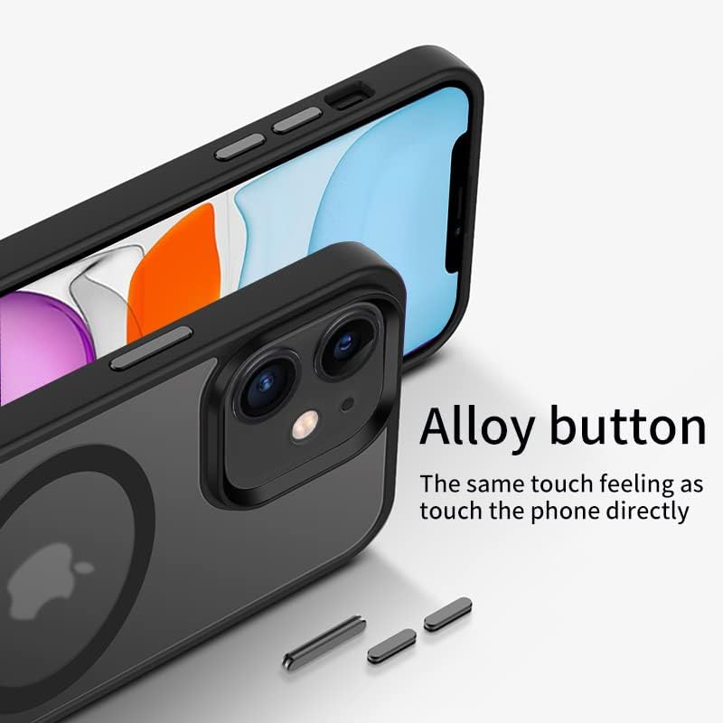 Miniatura 4 de Funda magnética diseñada para iPhone 11, probada contra caídas de grado militar compatible con MagSafe Funda protectora delgada translúcida mate