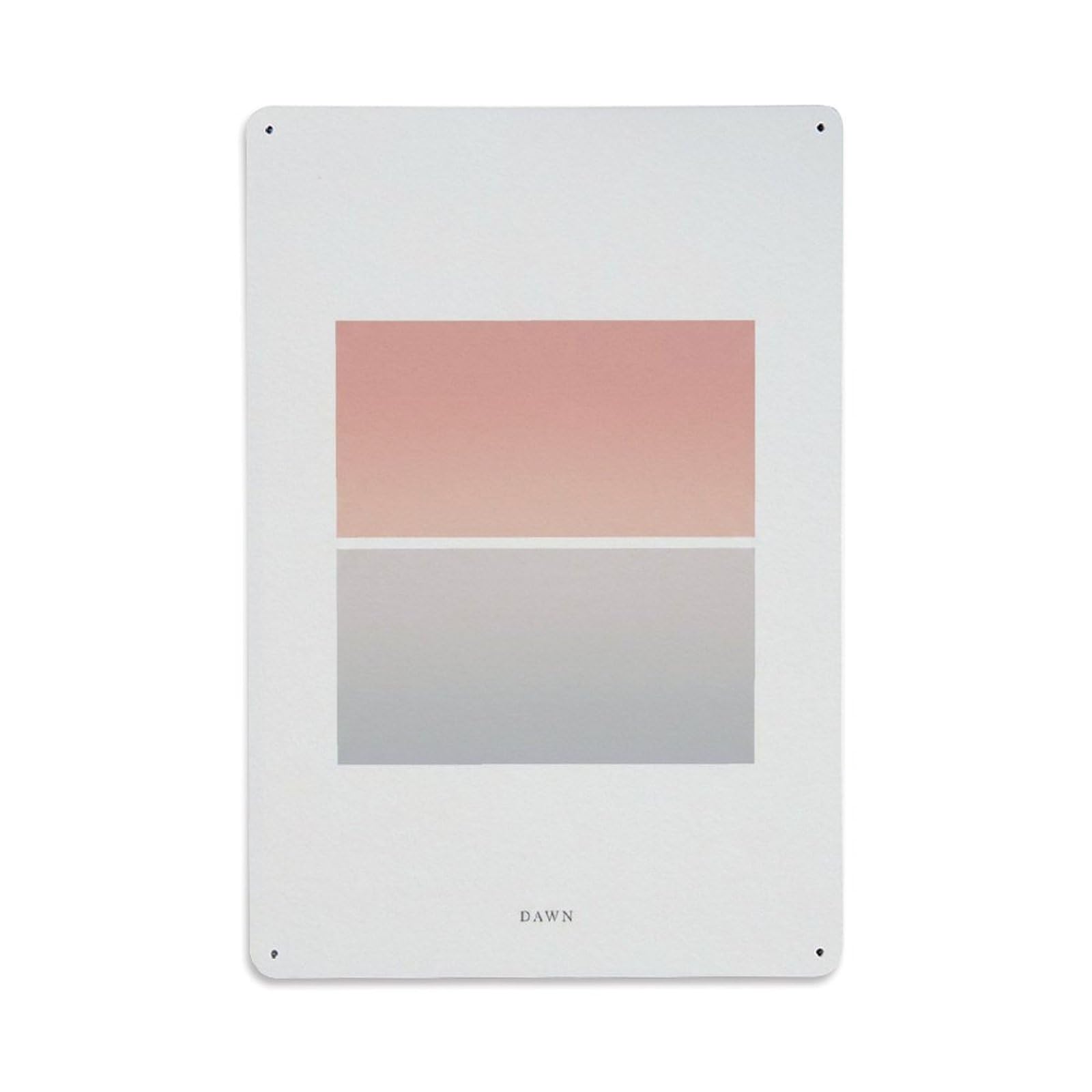 Dawn Gradient Minimalist Zen Calm Horizon Meditation Healing Metal Tin Sign Plaque Wall Decor for Cafe, Man Cave, Club Bar, Office, Home Garden Round Metal Poster 8x12Inch