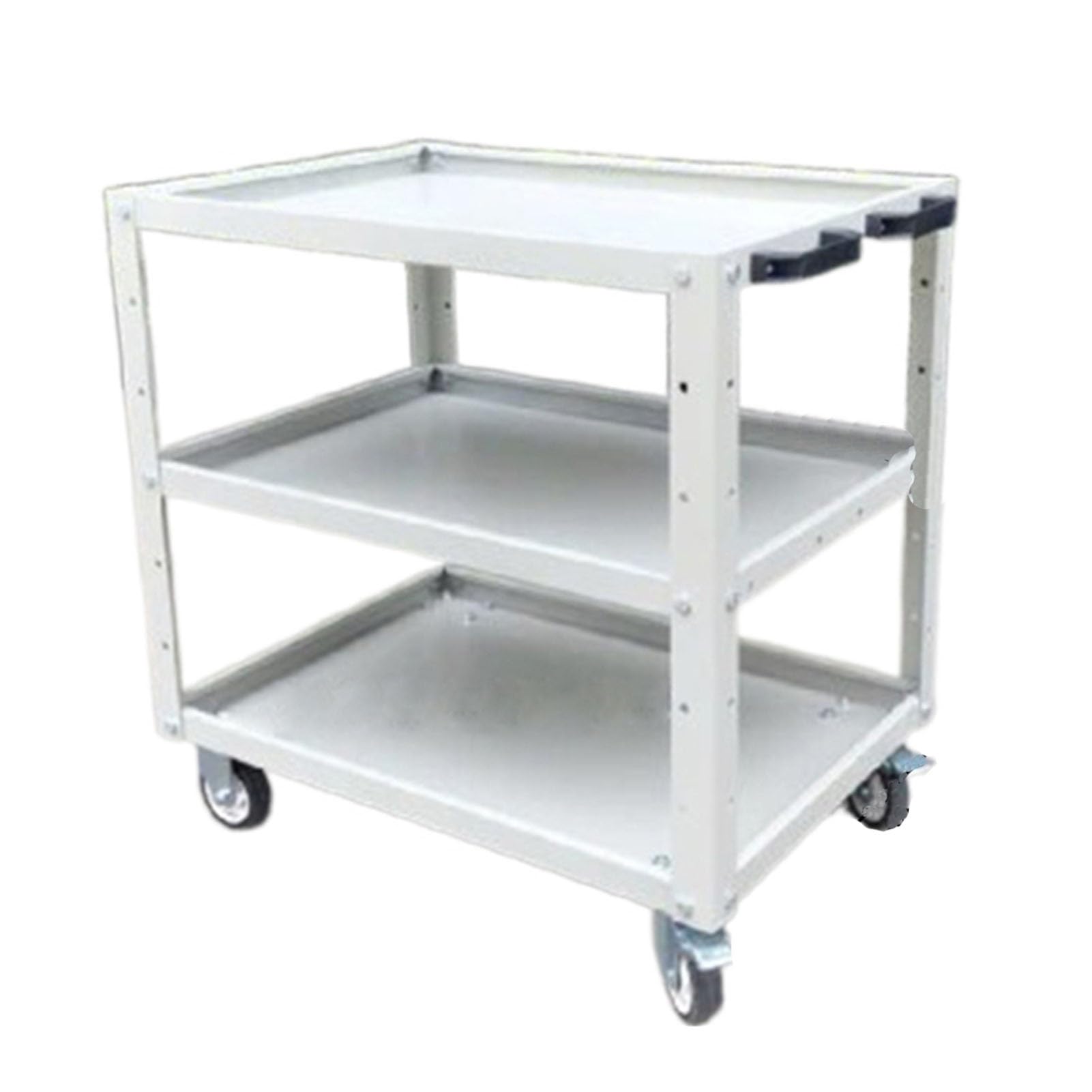 Tool Cart,Rolling Tool Cart with Lockable Wheels,3 Shelves Steel Tool Storage Organizer 660lbs Load Capacity for Garage Warehouse and Repair Shop (Color : White)