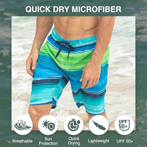 Image of Kanu Surf Men's Big Viper Extended Size Stripe Swim Trunk