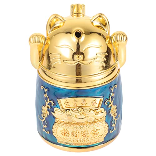 FRCOLOR Japanese Cat Toothpick Holder Maneki Neko Toothpick Dispenser Box Automatic Toothpick Dispenser Cotton Swab Storage Case Toothpick Box Container Toothpick Bucket