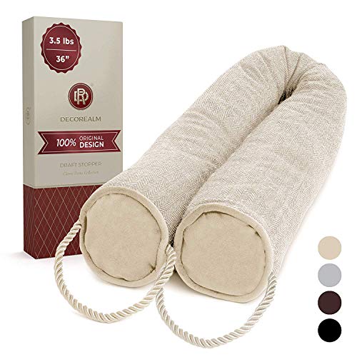 DECOREALM Heavy Duty Door Draft Stopper and Blocker, Sound Proof Draft Guard
