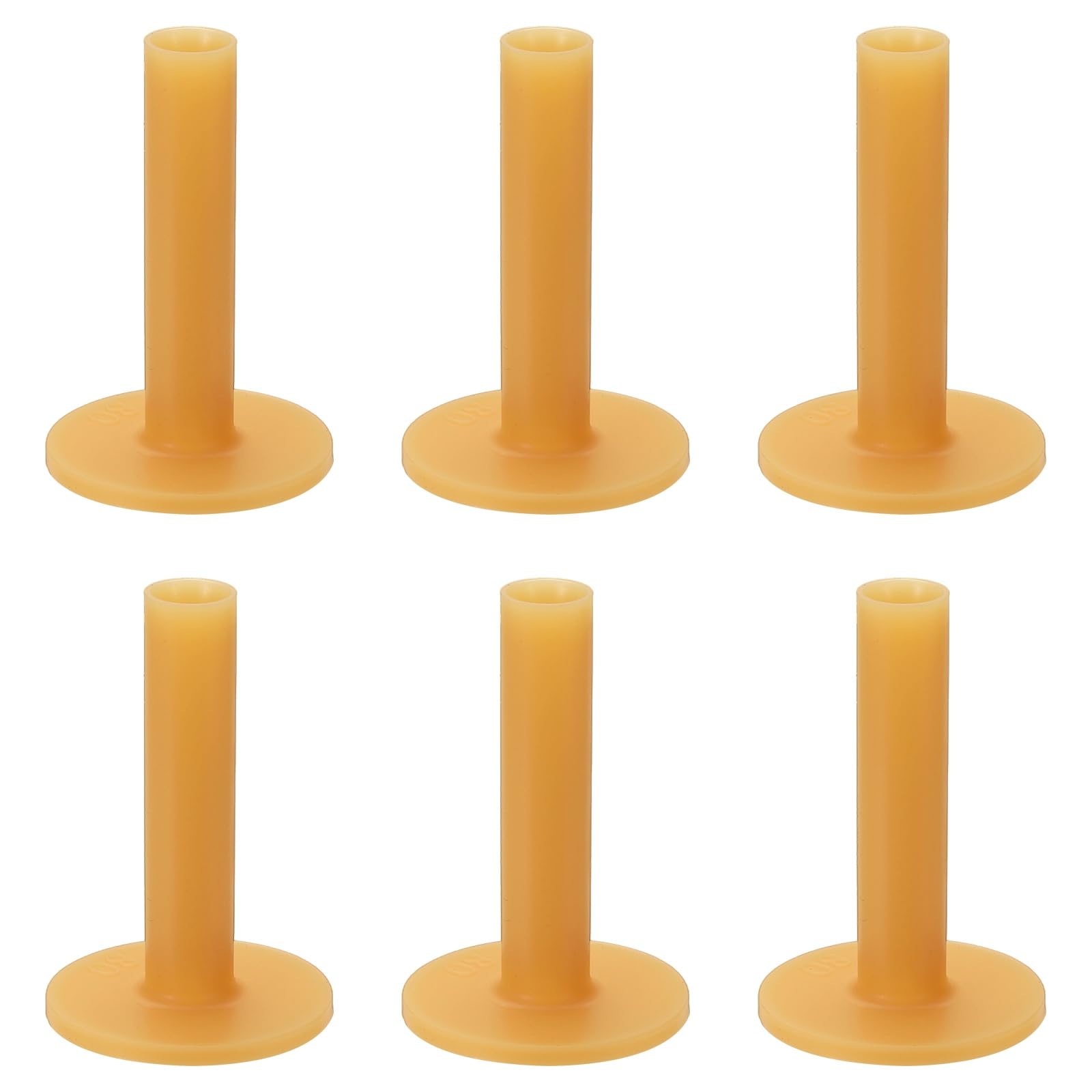 YELARXI Rubber Golf Practice Tee, Driving Tee 3.1 Inch & 6 Pack & Rubber & Yellow-Fitting for (Indoor/Outdoor/Golf Hitting Mats/Courses/Backyards/Lawns)