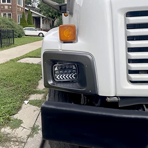 Hecasa Passenger Right Headlight Headlamp Bezel Trim Compatible With 2003-2009 Chevy/Gmc C6500 C7500 C8500 Replacement For #15173202 #TOP3