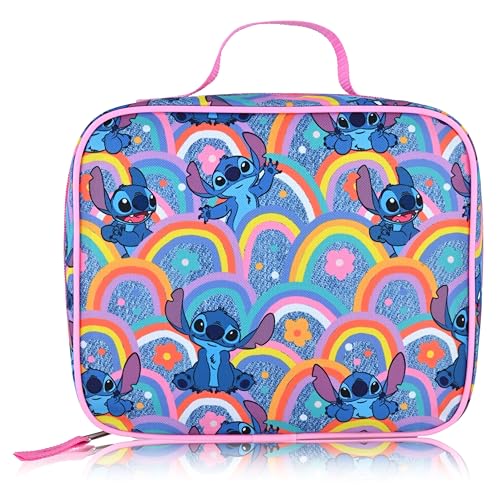 Fast Forward Stitch Lunch Box for Kids - Insulated Lunch Bag Lunch Box for Girls, Boys, Unisex - Lilo and Stitch Multicolor Reusable Lunchbox
