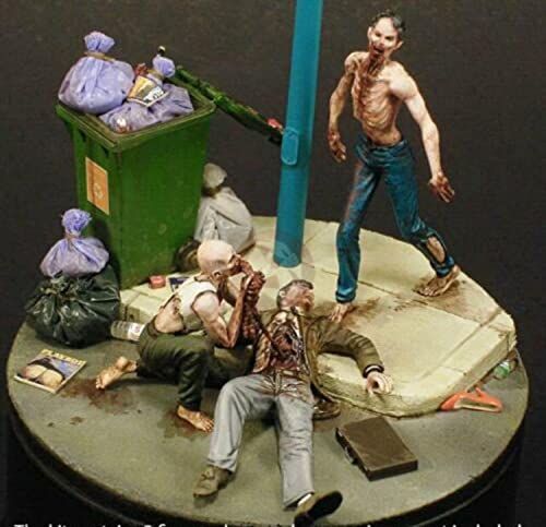 Kit Modelo Resina 1/35 Zombies Comiendo Hombre (3 Figuras) miniatura 1