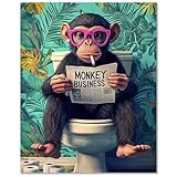 HMZephitiquc Paint by Numbers for Adults Monkey, Funny Paint by Numbers Kit for Adults Beginner, Painting by Numbers, Easy Oil DIY Crafts for Gift Home Decor 16x20 in