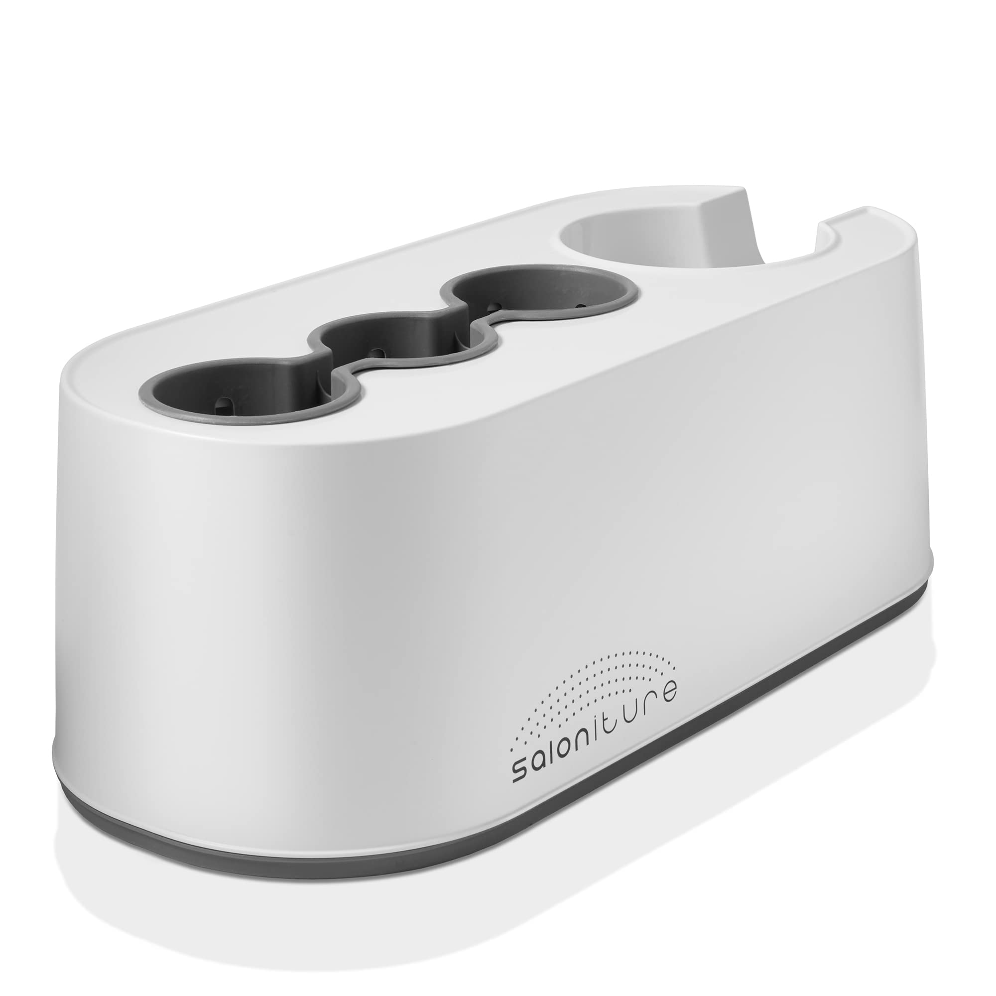 Saloniture Wall Mount Hair Dryer and Appliance Holder - Salon Station Styling Tool Organizer Storage Stand, White