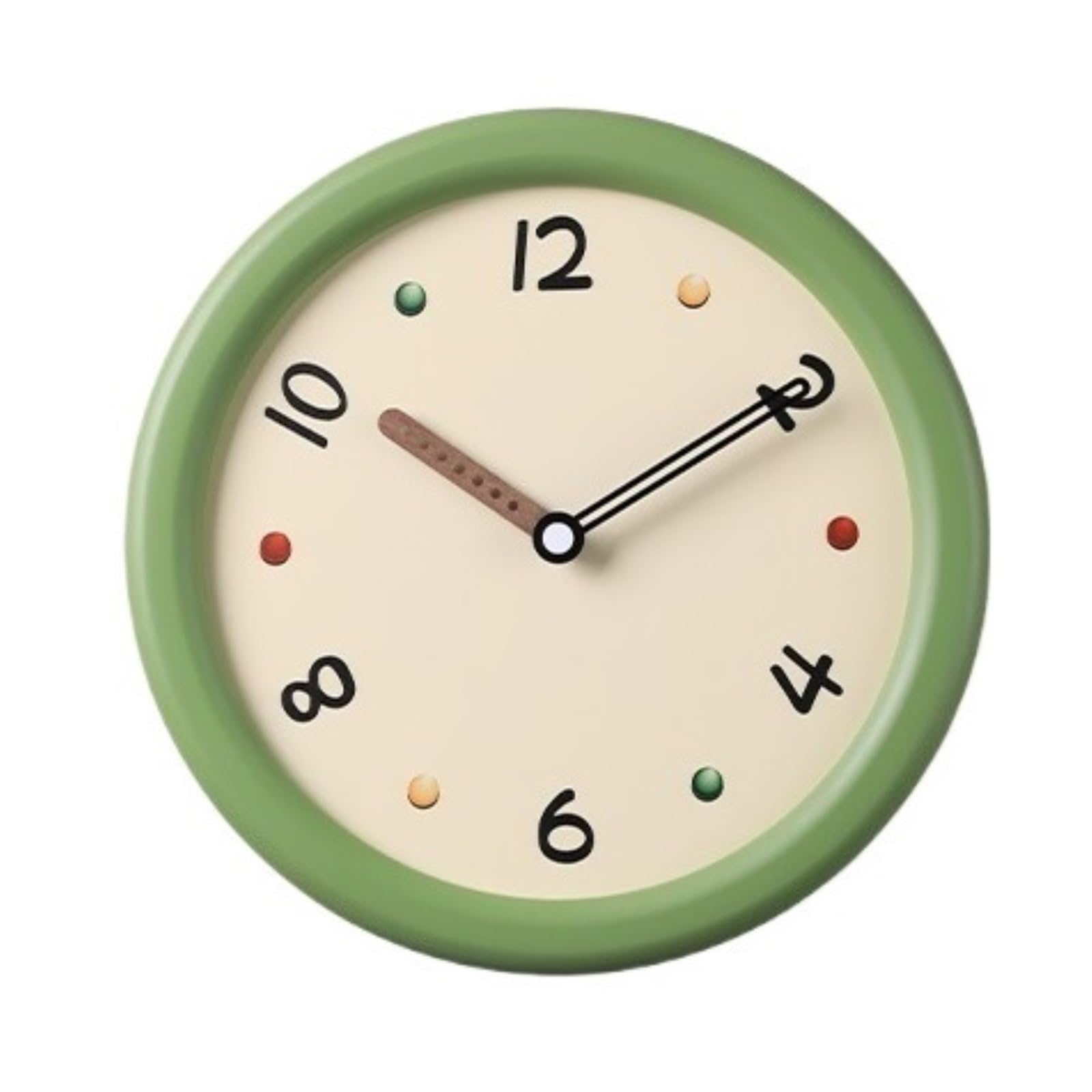 Cucina Orologio da parete in stile crema, funzionamento silenzioso, alimentato a batteria, versatile arredamento for la casa Decorazioni per interni(Green)