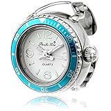  Die edle Funice Design Ringuhr Crystal Tourquoise (blau) - Die Damenuhr im Ring Design