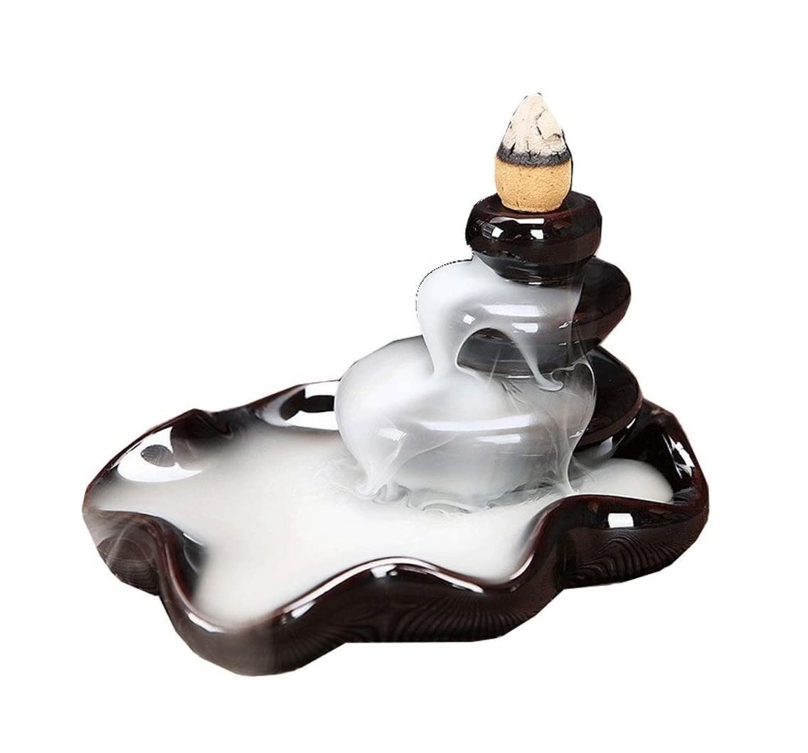 Quemador De Incienso Decoración Oficina Quemador De Incienso Reflujo, Horno Cerámica, Aromático para El Hogar Y La Oficina, Soporte para Torre Artesanal(A)