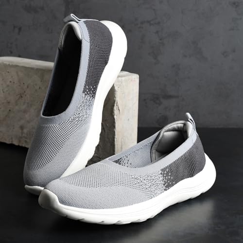 Image of YOHO Knitted Slip-Ons for Women | Lightweight, Stylish & Casual Without Lace Sneakers for Woman | Extra Soft Insole & Shock Absorbing, Walking Loafer Shoes for Ladies SOS-113