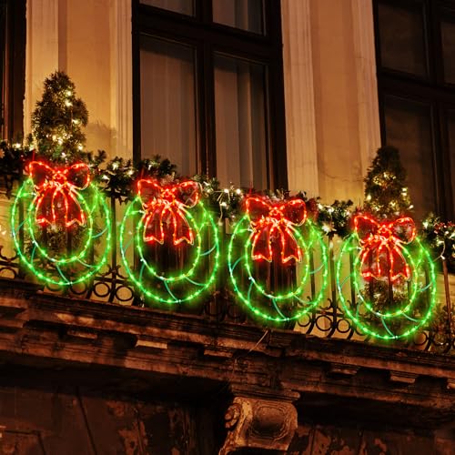 Silhouette de fenêtre de Noël LED 34 cm et décorations lumineuses avec télécommande