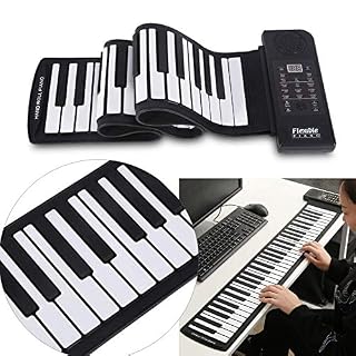 ciciglow Roll Up Piano, 61 Touches Clavier électronique Portable Hand Roll Piano Piano en Silicone Souple Clavier de Piano Flexible (C3 ~ C8) pour Les débutants/Enfants/passionnés de Musique - Les Beatles, Paul McCartney, John Lennon, RIngo Starr, George Harrison ciciglow Roll Up Piano, 61 Touches Clavier électronique Portable Hand Roll Piano Piano en Silicone Souple Clavier de Piano Flexible (C3 ~ C8) pour Les débutants/Enfants/passionnés de Musique – Image 5