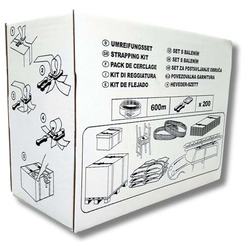 PaperXpert Umreifungs-Set | Umreifungsset | 600 Meter...