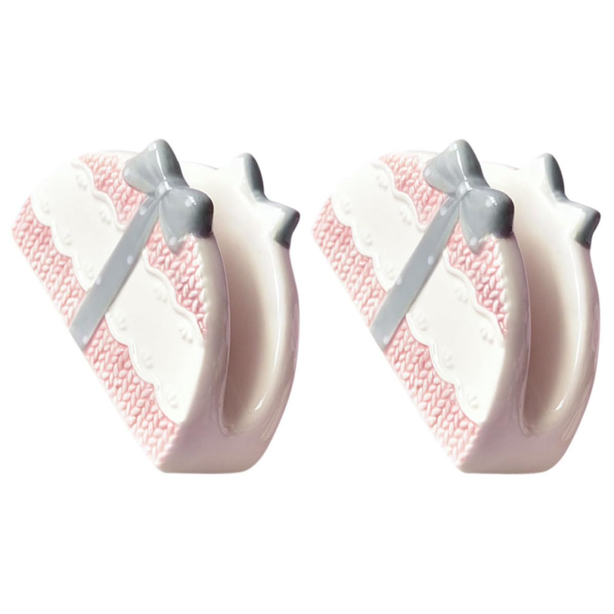 Servilleteros de cerámica rosa para decorar cenas familiares y mesas de restaurante
