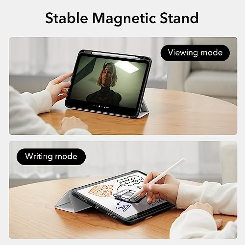 Image of ESR for iPad Air 5th Generation Cover (2022), iPad Air 4th Generation Cover (2020), with Pencil Holder, Soft Flexible Case, Rebound Series Case, Grey