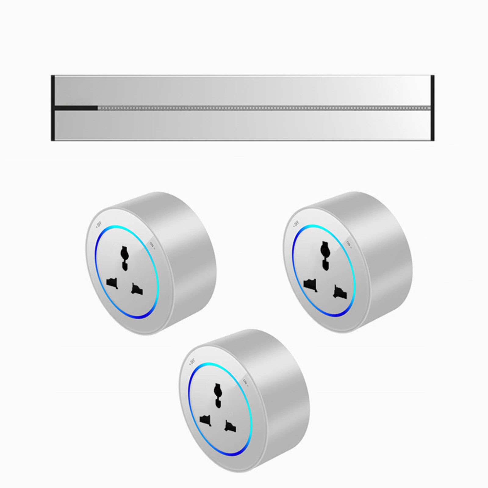 Power Strips Track Socket with Detachable Adapter, Suitable for Office Home Kitchen Slide Rail Terminal Block Strip(White,60cm)