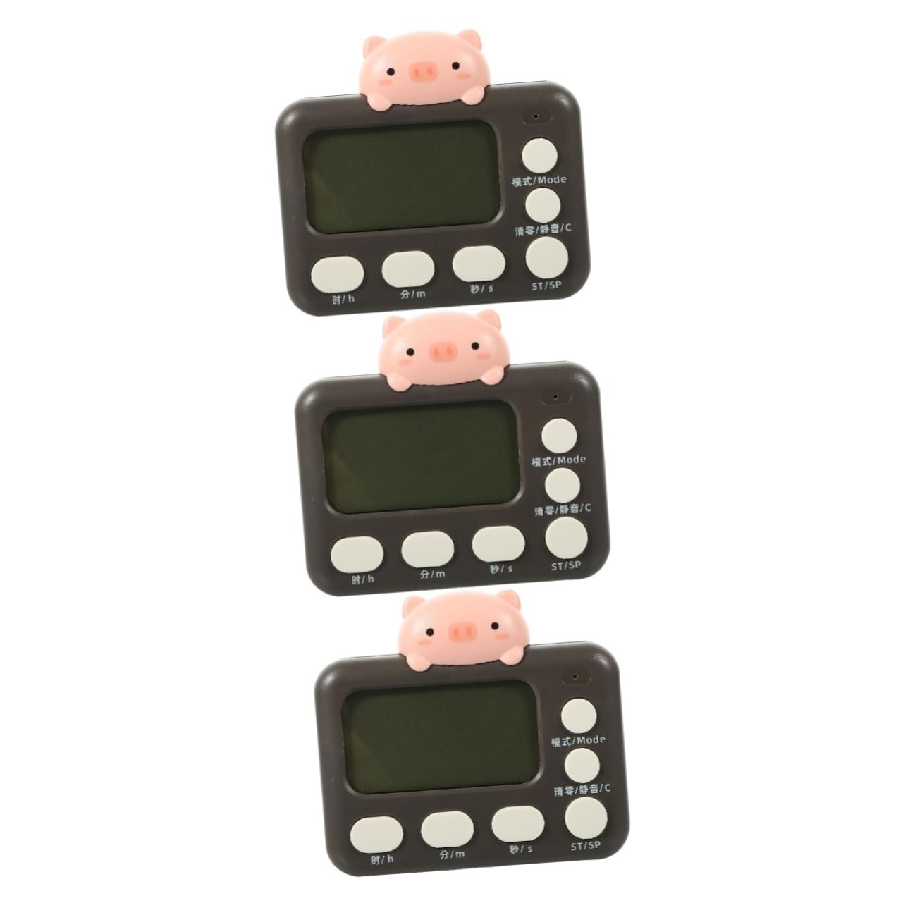 Amosfun 3St Wecker Countdown Uhr fitnesuhren Uhr für Kinder kinderuhren Tischuhr Ziffern-Zeitschaltuhr magnetischer Timer Backtimer für die Küche digitaler Koch-Küchentimer Plastik Black