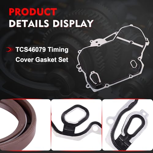 Image of Timing Cover Gasket Set TCS46079, Compatible with 2002-2016 2.0L 2.2L 2.4L Chevy Equinox Cobalt HHR Captiva Sport, GMC Terrain, Buick Verano Regal, Pontiac G5 G6, Replaces 24435052, JV5068