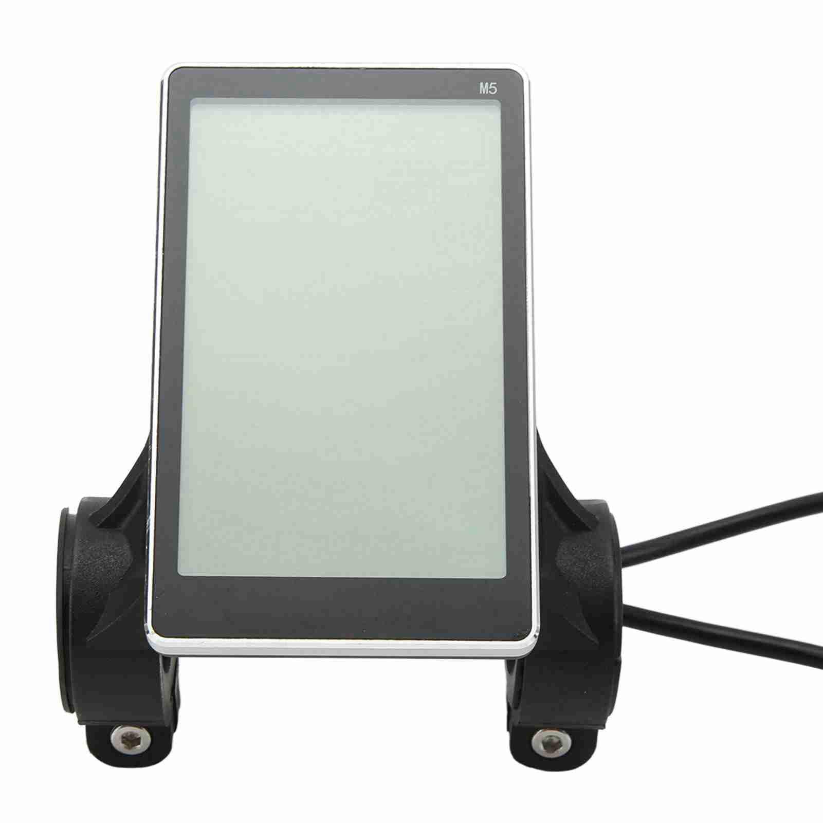 Keenso Compteur LCD pour Vélo électrique, E Bike 5 Broches 24 V, 36 V par défaut, 48 V, 60 V Réglable Écran LCD E Scooter M5 pour Vélos électriques 31,8, 22,2 Mm