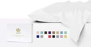 Luxor Crown Set of 2 Mulberry Silk Standard Pillowcases (White)
