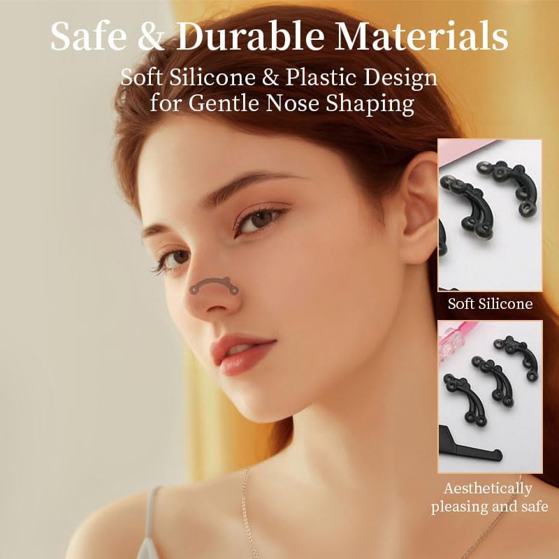 3 Sets Nose Shaper Lifter Clip Stealth Uplifting Inserts 3Size for Shaping Wide High Lift Straightener Disc Secret Silicone Lifters Beauty Tool for Women Men Invisible Slimming (Black)