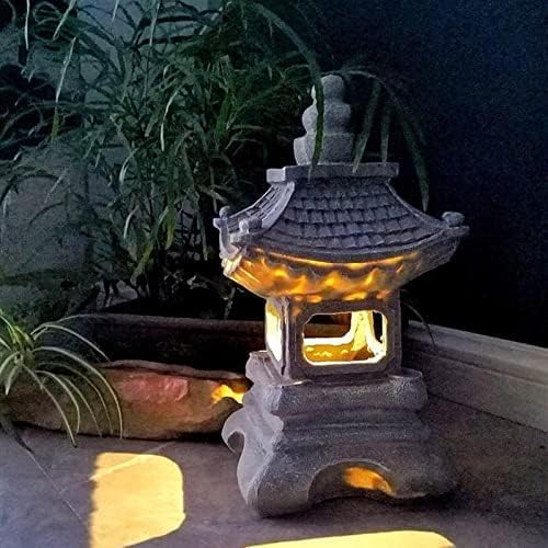 YONGHUHU Tachi Gata Solar Zen Garden Lights Lantern Outdoor Pagoda Light Waterproof Solar Garden Lamp Statue Farmhouse Balcony Creative Decoration Lamp,Enchanting12 photo 2