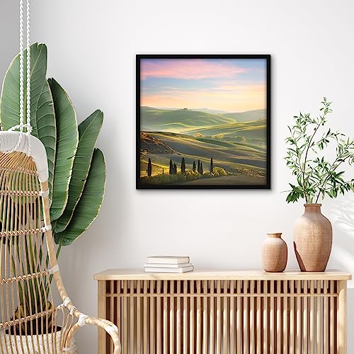 Americanflat 18x18 Picture Frame with Polished Plexiglass - Streamline Collection - Thin Border Square Frame for Wall Display - Hanging Hardware Included - Black