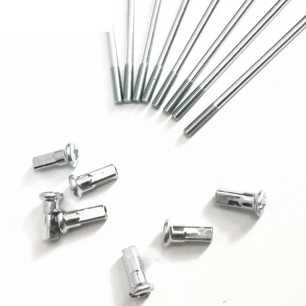 Set di 36 raggi per bici elettrica, 12 G, 2,5 mm, in acciaio, con nippli da 70-200 mm, set (180 mm x 2,5 mm)