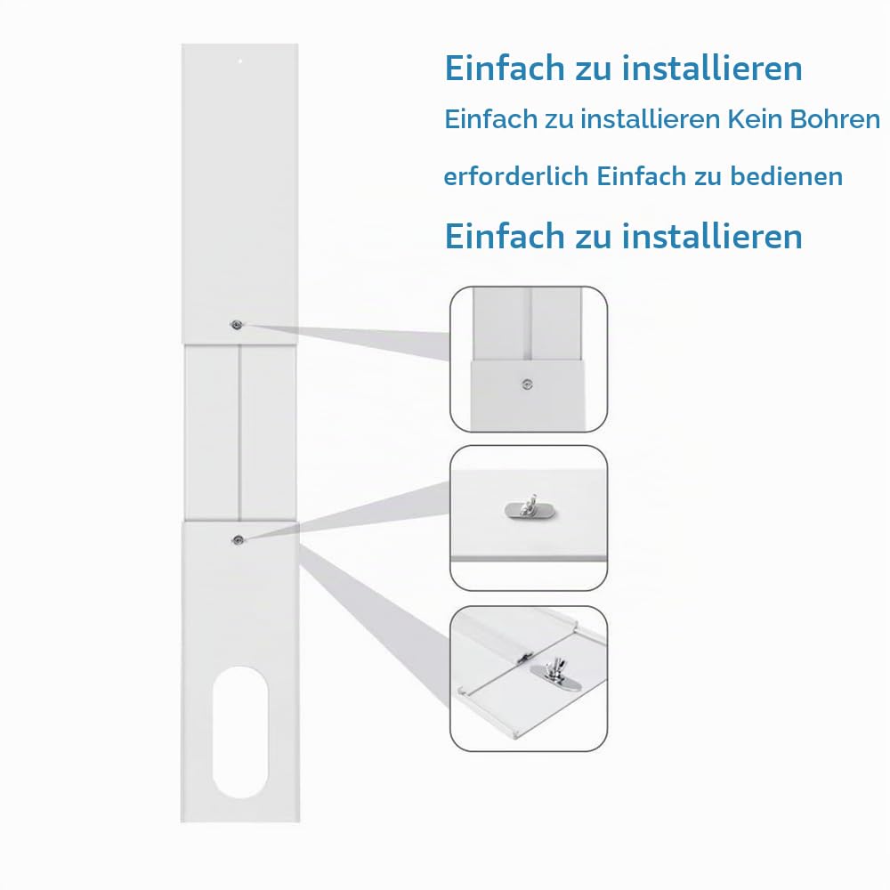 4 Stück Klimaanlage Fensterabdichtung, Fensterabdichtung für Mobile Klimageräte, Klimaanlage Fensterabdichtung Kit, Einstellbare Fenstergleit Kit für Mobilen Klimaanlagen Erweiterung (13/15cm)
