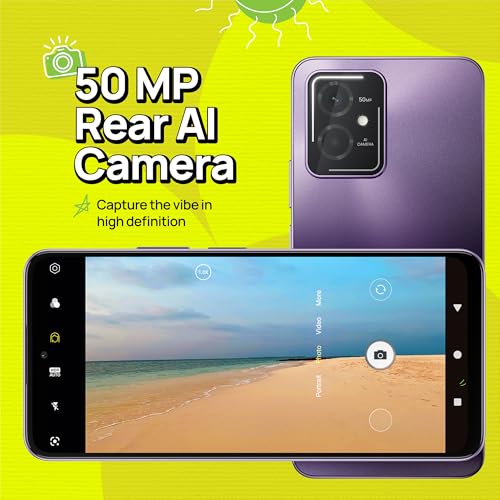 Image of HMD Vibe 5G | Android 15 | 50 MP Dual Rear AI Camera | Rear Notification LED | 510K+ AnTuTu Score | 1 Year Replacement Guarantee | 18W Fast Charger in-Box | Purple