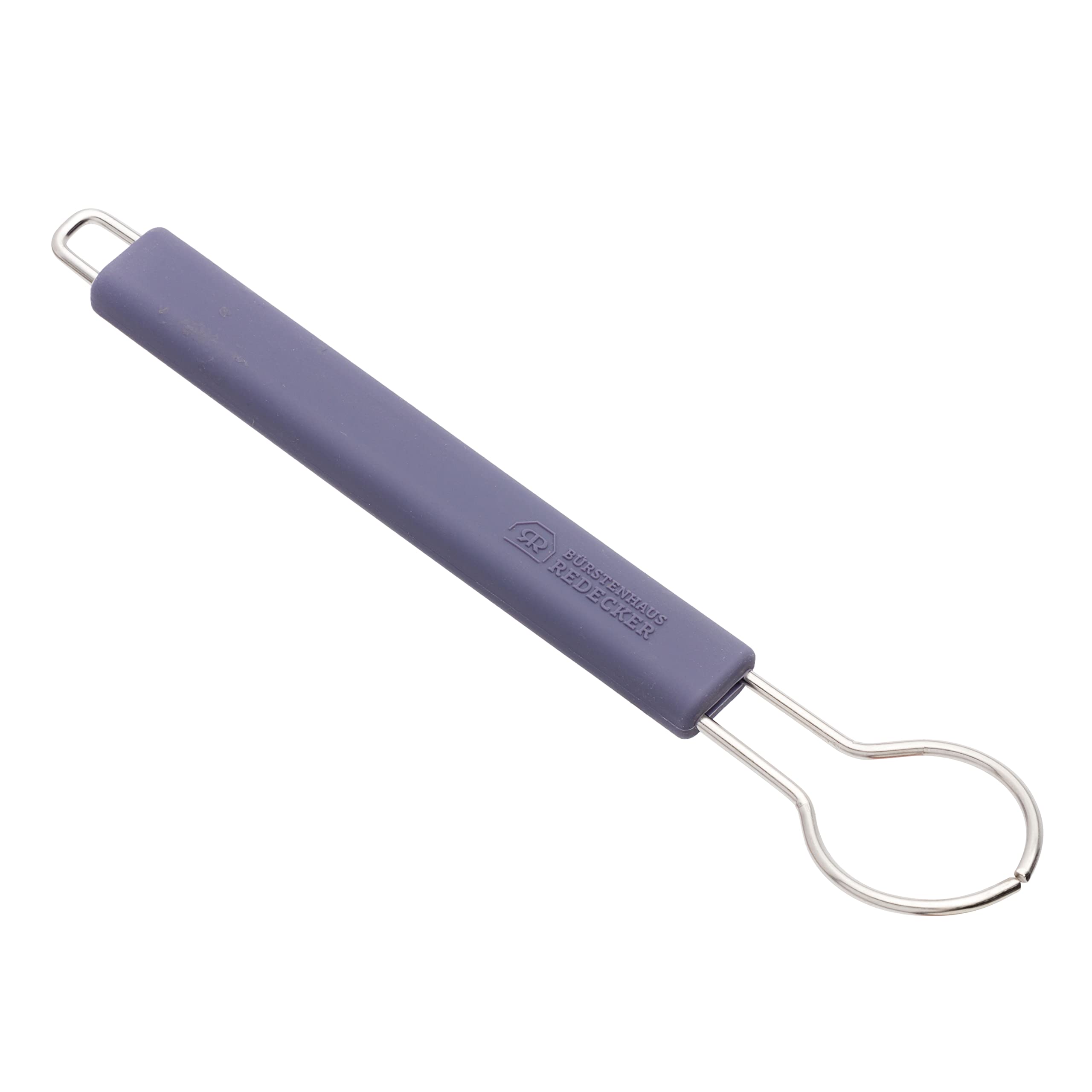 Redecker Dish Brush Handle, Stainless Steel &amp; Silicone – Dark Blue – Patented Replaceable Head System, Made in Germany
