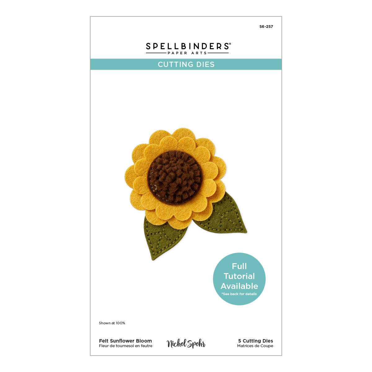 Spellbinders Felt Sunflower Bloom Etched Dies from The Summer Felt Stitch & Create Collection by Nichol Spohr